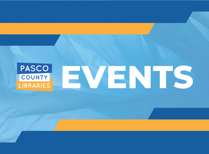 Pasco County Libraries Logo with text 'Events'
